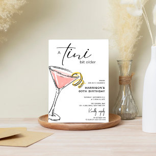 Minimal 'tini bit older! Cocktail Birthday Party Invitation