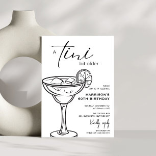 Minimal 'tini bit older! Cocktail Birthday Party Invitation
