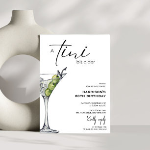 Minimal 'tini bit older! Cocktail Birthday Party Invitation