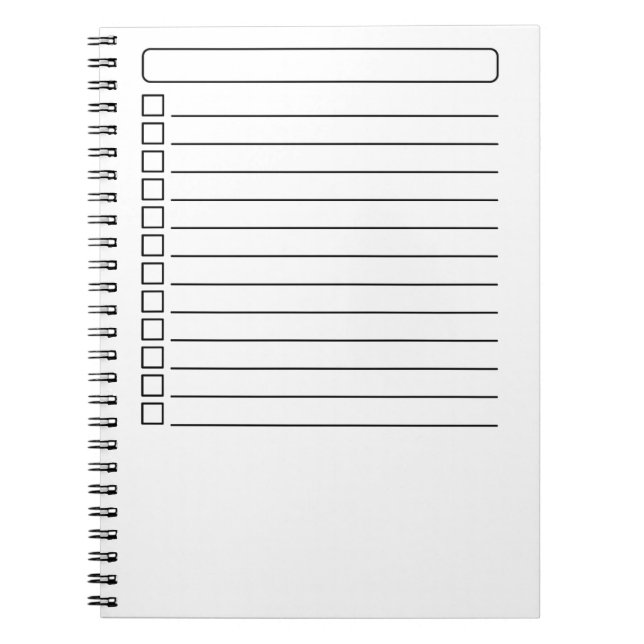 Minimal To Do List Stencil Template Notebook (Front)