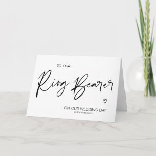 Minimal To Our Ring Bearer on Our Wedding Day Card