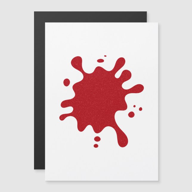 Minimal Tomato Red Splash Magnetic Card (Custom) (Front/Back)