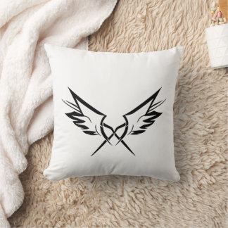 Minimal Tribal Wings Throw Pillow