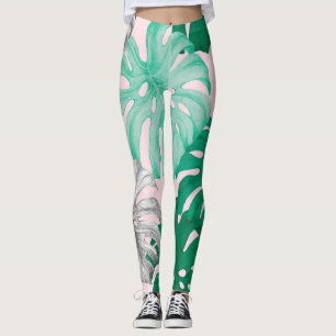 Minimal Tropical Monstera Duo-Tone Leggings