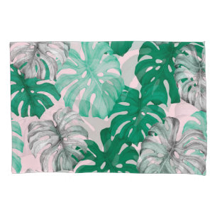 Minimal Tropical Monstera Duo-Tone Pillowcase