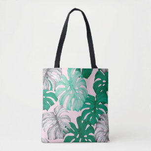 Minimal Tropical Monstera Duo-Tone Tote Bag