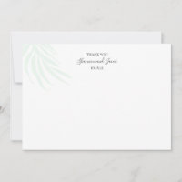 Minimal Tropical Palm Leaves Thank You Note Card