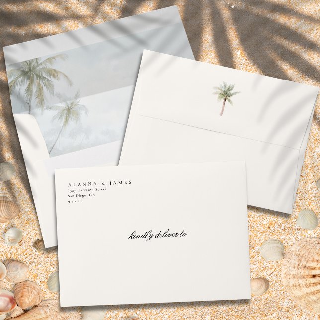 Minimal Tropical Palm Return Address Envelope (Creator Uploaded)