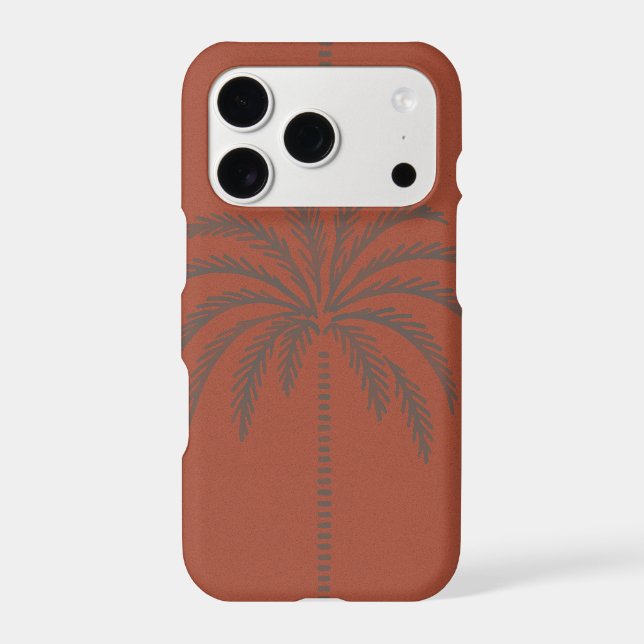 Minimal Tropical Palm Tree Pattern Terracotta  (Back)