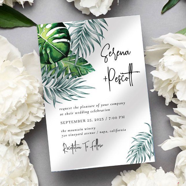 Minimal Tropical Wedding Invitation (Creator Uploaded)