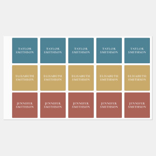 Minimal Turquoise Terracotta Custom Name School
