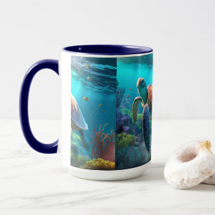 Minimal Turtle Emblem Artwork Coffee Mug