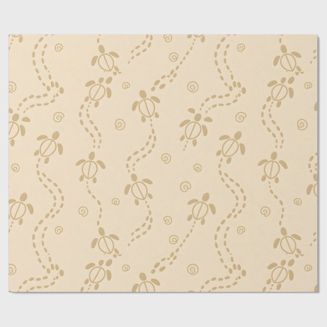 Minimal Turtle Trail Pattern Wrapping Paper (Flat)