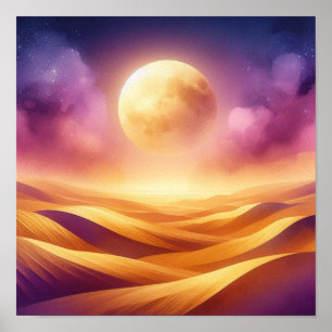 Minimal Twilight Desert Poster Art