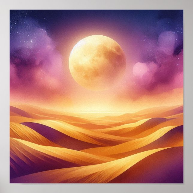 Minimal Twilight Desert Poster Art (Front)