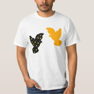 Minimal Two Birds Zodiac Artwork for Astrology Fan T-Shirt