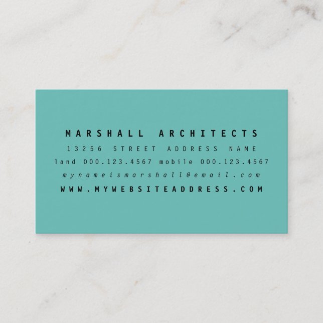 Minimal Two Tone Custom Colour Business Card (Front)