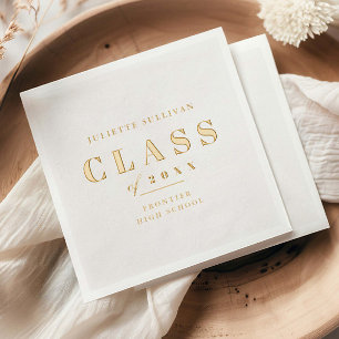 Minimal Type Graduation Party Foil Napkins