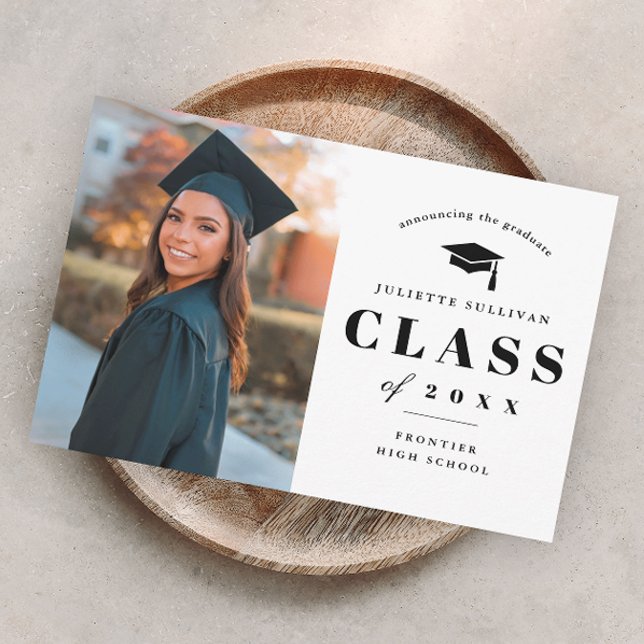 Minimal Type Photo Graduation Announcement (Creator Uploaded)
