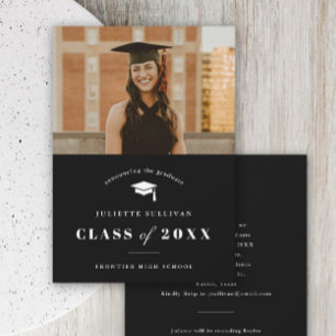 Minimal Type Photo Graduation Party Invitation