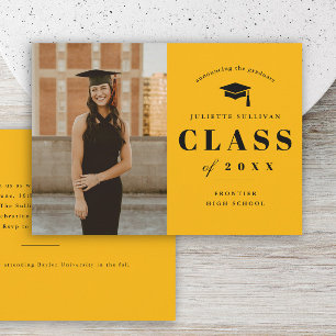 Minimal Type Photo Graduation Party Invitation