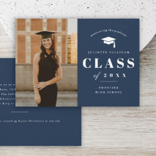 Minimal Type Photo Graduation Party Invitation