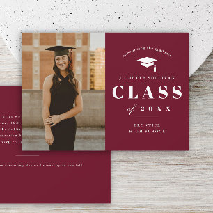 Minimal Type Photo Graduation Party Invitation