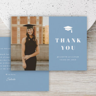 Minimal Type Photo Graduation Party Thank You Card