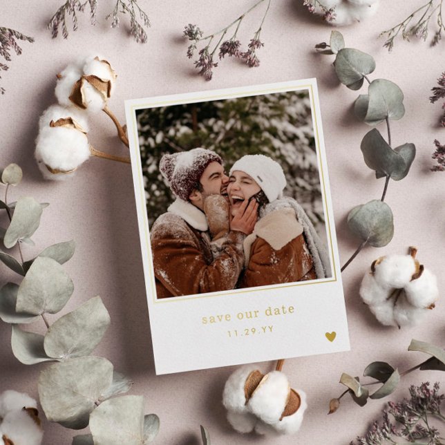 Minimal Typewriter Font Gold Heart Photo (Creator Uploaded)