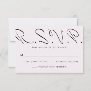 Minimal Typographic Fun Yet Formal Wedding RSVP Card