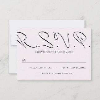 Minimal Typographic Fun Yet Formal Wedding RSVP Card