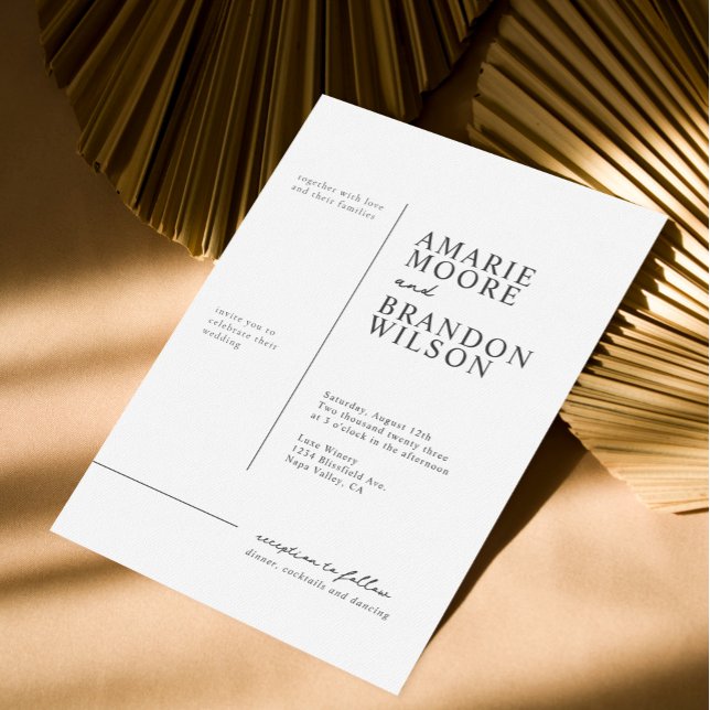 Minimal Typography Black and White Wedding Invitation (Creator Uploaded)
