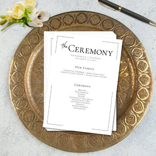 Minimal Typography Black & White Wedding Program (Minimal Typography Black & White Wedding Program)