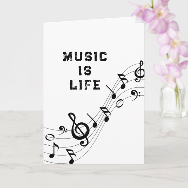 Minimal Typography Bold Greeting Card | music  (Orchid)
