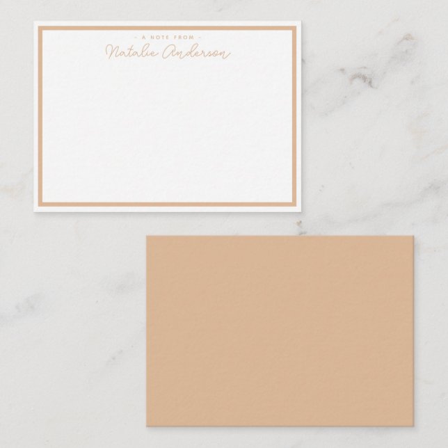 Minimal Typography Casual Script Pastel Orange Card (Front/Back)