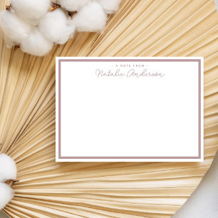 Minimal Typography Casual Script Pastel Rose Card