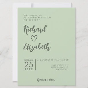 Minimal Typography Clean Modern Wedding Invitation