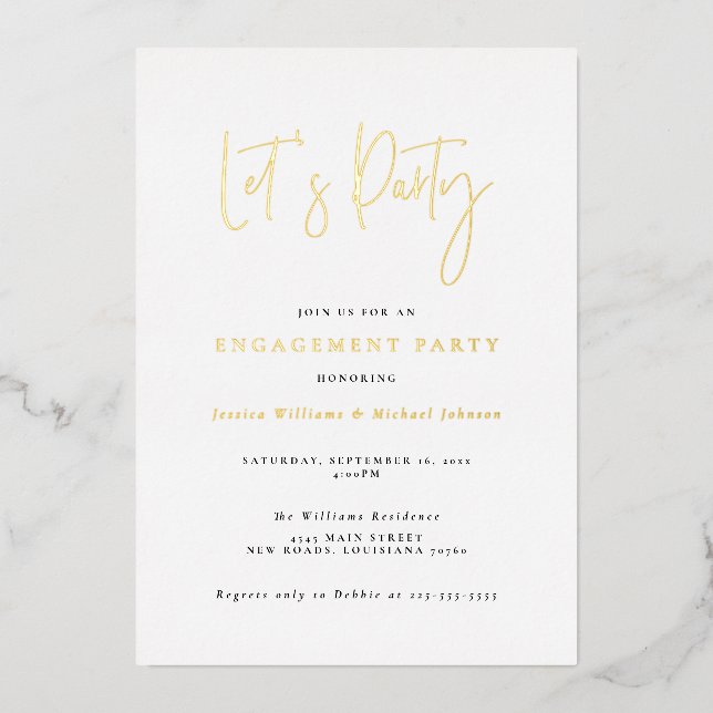 Minimal Typography Engagement Party (Front)