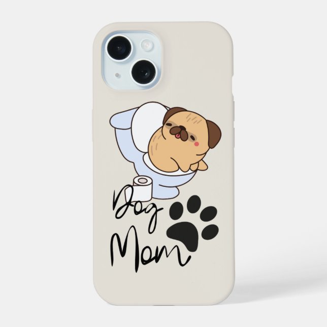 Minimal Typography Funny Phone Case | dog mum (Back)