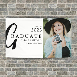 Minimal Typography Graduate Photo Graduation Banner