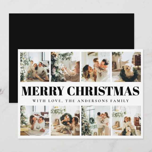 Minimal Typography Merry Christmas Holiday  Card (Front/Back)