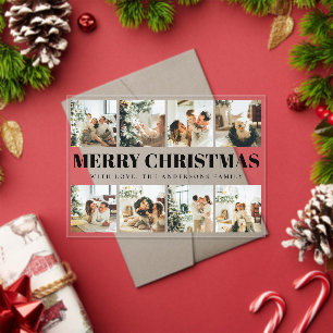 Minimal Typography Merry Christmas Holiday Card Acrylic Invitations
