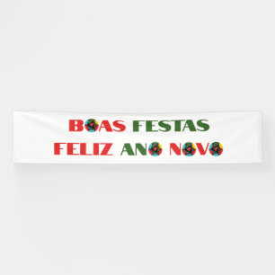 Minimal Typography Portuguese Christmas Greetings  Banner