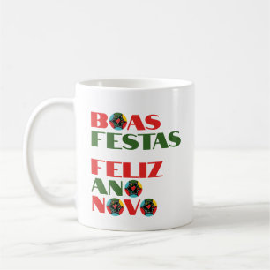 Minimal Typography Portuguese Christmas Greetings  Coffee Mug