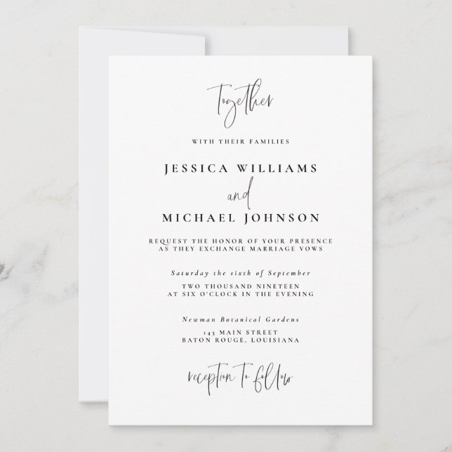 Minimal Typography Wedding Invitation (Front)