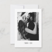Minimal Typography Wedding Photo Thank You