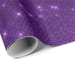 Minimal Ultra Violet Purple Sparkly Amethyst Iris Wrapping Paper