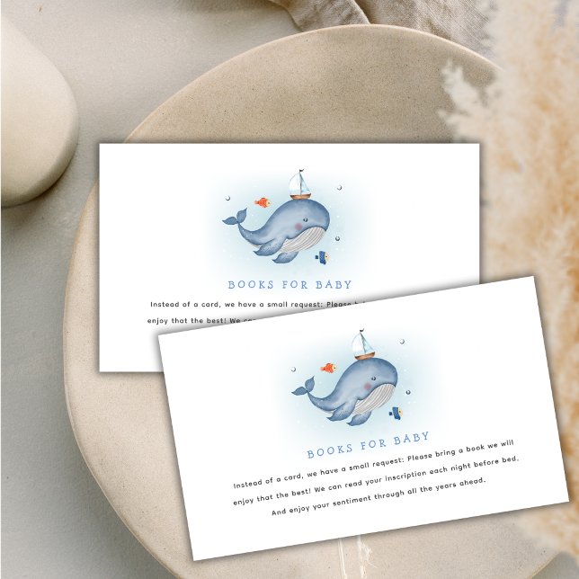 Minimal Under The See Whale Boks For Baby Shower Enclosure Card (Minimal Under The See Whale Boks For Baby Shower Enclosure Card)
