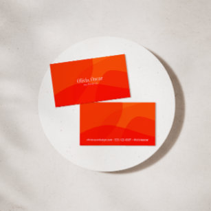 Minimal Unique Red Orange Abstract Art Creative Business Card