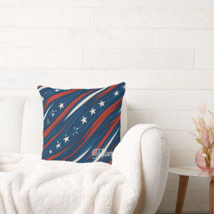 Minimal USA Flag Stripe Pattern Women's Cushion